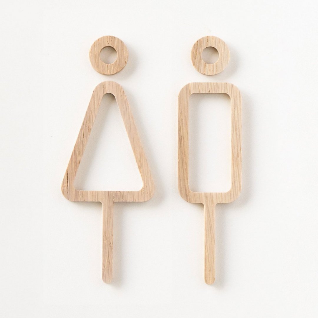 セリム サイン 2部 専用 MOHEIM SIGNS / RESTROOM (2pcs / ホワイトオーク) | Shinc lab