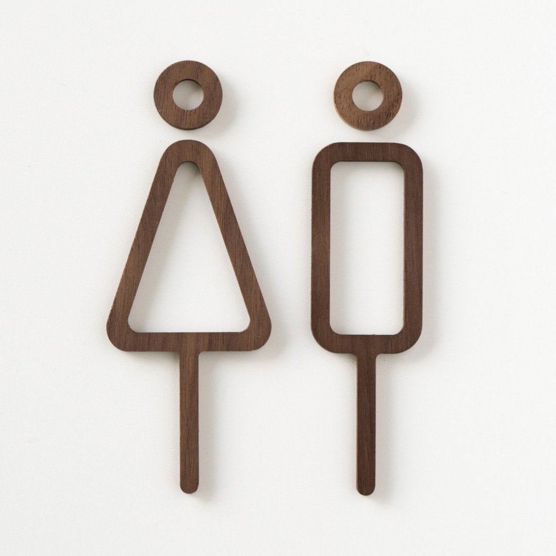 MOHEIM SIGNS / RESTROOM (2pcs / ウォルナット) | Shinc lab