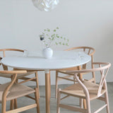 カールハンセン&サン BA103 オーク材・オイルフィニッシュ・ホワイトラミネート天板 Φ110