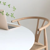 カールハンセン&サン BA103 オーク材・オイルフィニッシュ・ホワイトラミネート天板 Φ110