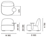 カリモクニュースタンダード ポーラーラウンジチェア L ウィズサイドテーブル(左)