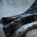 【購入特典付】KLIPPAN(クリッパン)ウール ミニブランケット 65x90 birds in the snow ダークグレー