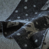 【購入特典付】KLIPPAN(クリッパン)ウール ミニブランケット 65x90 birds in the snow ダークグレー