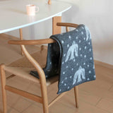 【購入特典付】KLIPPAN(クリッパン)ウール ミニブランケット 65x90 birds in the snow ダークグレー