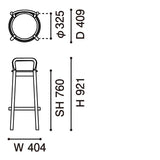 カリモクニュースタンダード キャストール バースツール ハイ ウィズ バックレスト