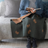 【購入特典付】KLIPPAN(クリッパン)ウール ミニブランケット 65x90 CHOUCHO グリーン/ベージュ