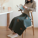 【購入特典付】KLIPPAN(クリッパン)ウール ミニブランケット 65x90 CHOUCHO グリーン/ベージュ