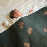 【購入特典付】KLIPPAN(クリッパン)ウール ミニブランケット 65x90 CHOUCHO グリーン/ベージュ