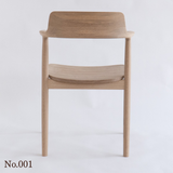 【No.001】 HIROSHIMA  natural アームチェア（板座) ホワイトオーク ソープ仕上げ