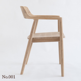 【No.001】 HIROSHIMA  natural アームチェア（板座) ホワイトオーク ソープ仕上げ