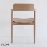 【No.003】 HIROSHIMA  natural アームチェア（板座) ホワイトオーク ソープ仕上げ