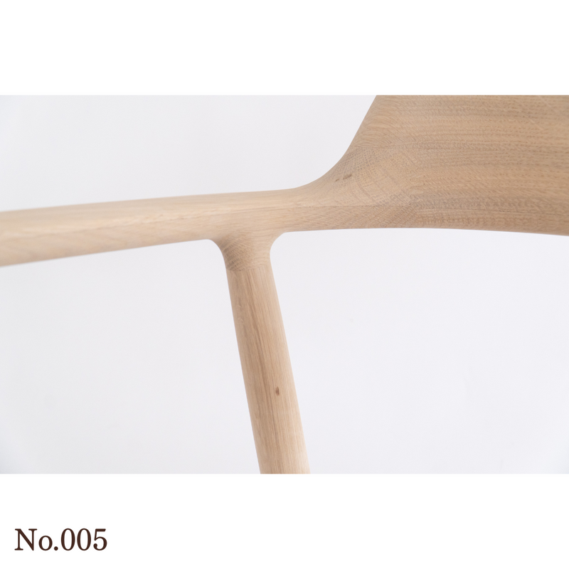 【No.005】 HIROSHIMA  natural アームチェア（板座) ホワイトオーク ソープ仕上げ