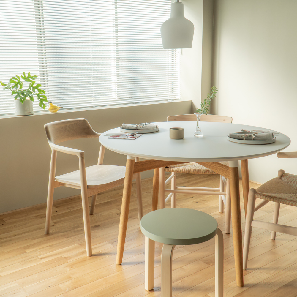 No.002】HIROSHIMA natural アームチェア（板座) ホワイトオーク