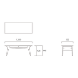 コーヒーテーブル 120 （W120cm） ウォルナット材 | MARUNI60（マルニ60）
