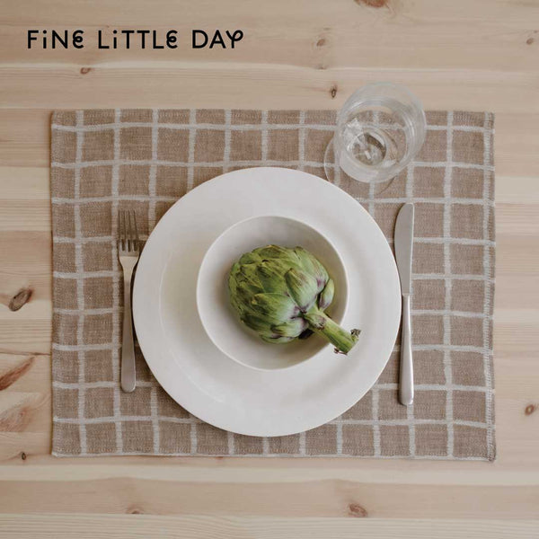 Fine Little Day ランチョンマット RUTIG  ブラウン×ホワイト