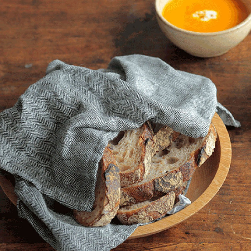 fog linen work(フォグリネンワーク) リネンキッチンクロス ヘリンボーンブラック